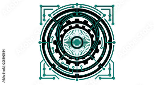 Abstract Futuristic Tech Eye Symbol