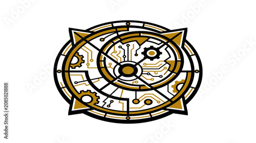Abstract Futuristic Technology Symbol