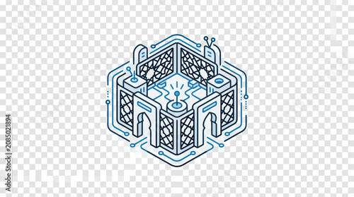 Abstract Futuristic Technology Network Icon