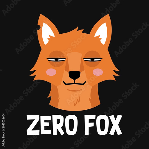 Εκτύπωση καμβά Smiling cartoon fox face closeup.