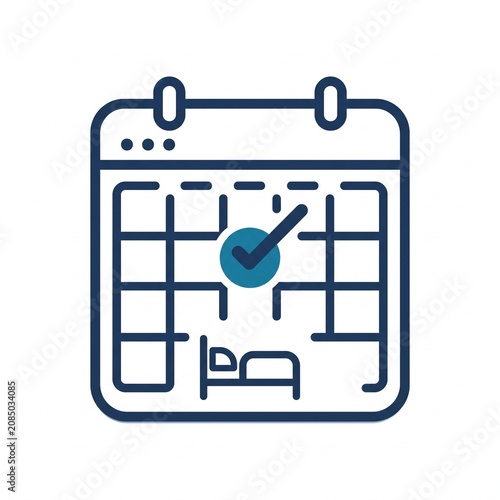 Calendar with Location Pin Line Icon, Event Planning and Appointment Schedule Outline Vector Illustration, Meeting Reminder Symbol Isolated on White Background for UI, Web and Mobile Applications