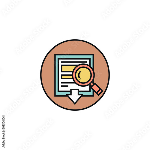 Savings Goal Finance Form Magnifier Badge Icon