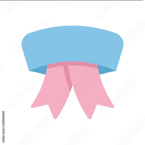 Blue and pink ribbon banner