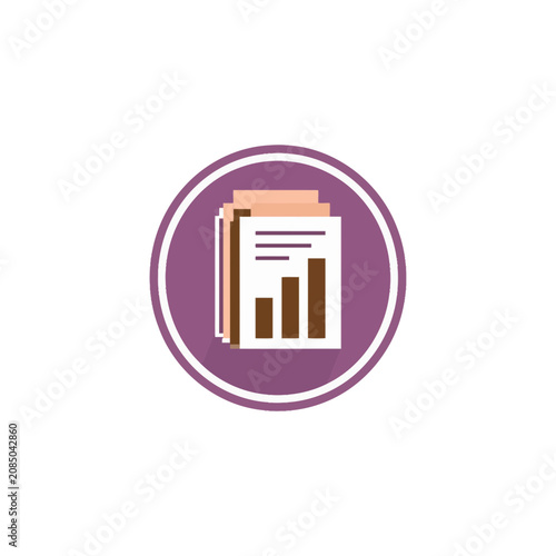 Savings Goal Chart Document Badge Icon