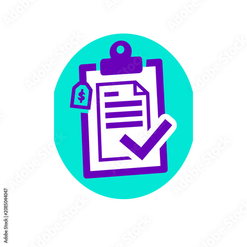 Receipt Clipboard Document Scanner Badge Icon