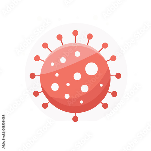 Red virus icon with spike proteins