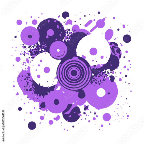 Abstract purple circles and dots vector design