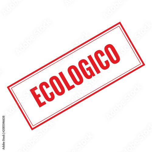 Red ecologico stamp sign for eco friendly products isolated on transparent background