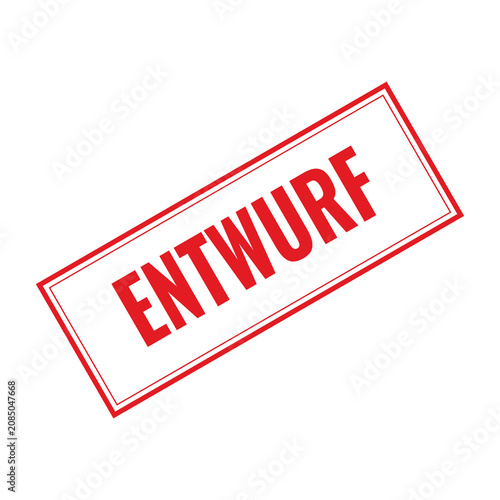 Red entwurf rubber stamp text mark isolated on transparent background