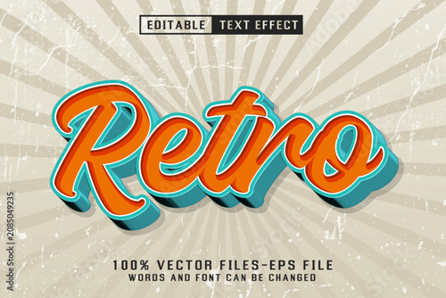 Retro 3d Style - Editable Text Effect