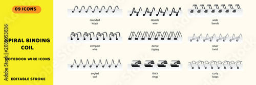 Photos Spiral binding coil vector icons