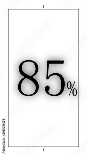 85 percent progress indicator for digital presentations and data analytics