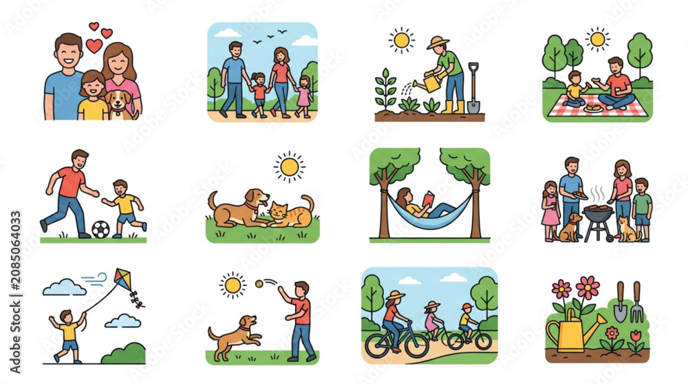 Fototapeta premium Diverse Family Activities and Lifestyle Scenes Collection.