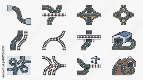 Obraz na płótnie Roadway Intersection Design Variations.