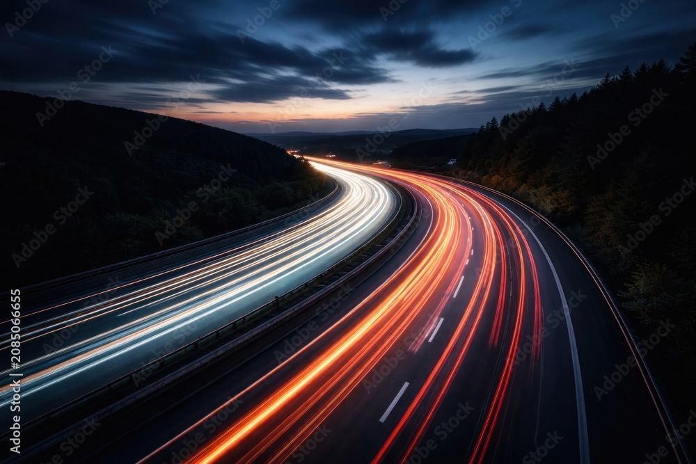 Fototapeta premium Dynamic highway light trails