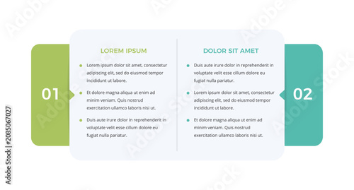 Bild auf Leinwand Comparison chart infographic template featuring a horizontal layout with two num