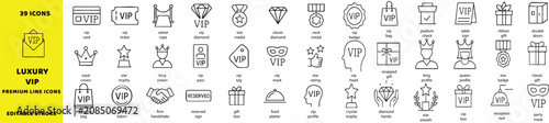 Obraz na plátně Luxury VIP premium line vector icons set
