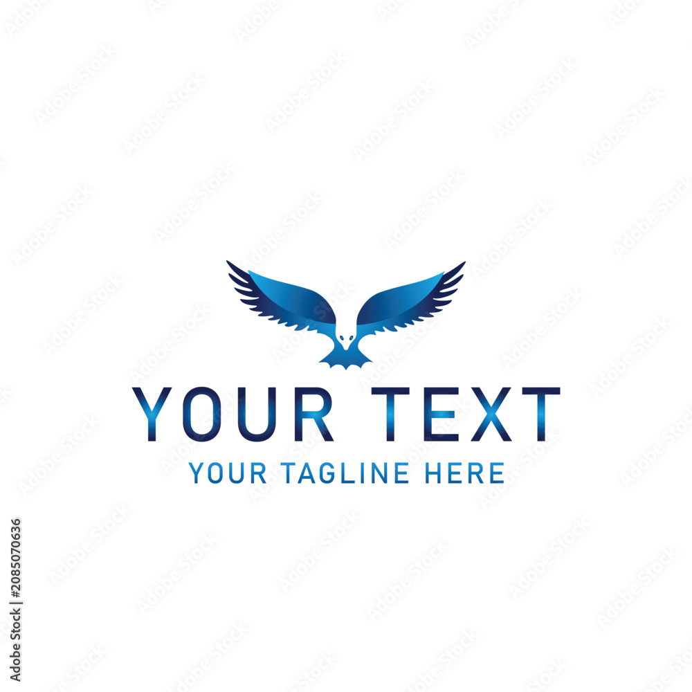 Fototapeta premium Blue Eagle Logo, Customizable Vector Template, Business Icon, Corporate Symbol