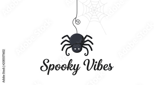 Tableau sur toile Happy Holloween day 2026 Halloween spider, spooky vibes, black illustration, cre