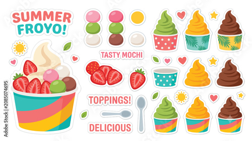 Fotografie Colorful Ice Cream Cup with Toppings.