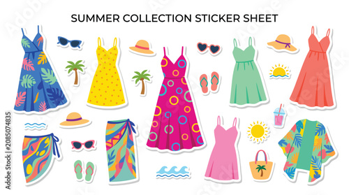 Foto Colorful Summer Dresses and Accessories.