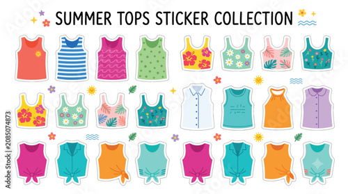 Fotografie Colorful Summer Tops For Women.