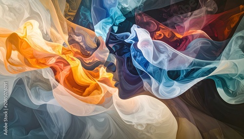 Abstract smoke art with vibrant colors and swirling patterns.