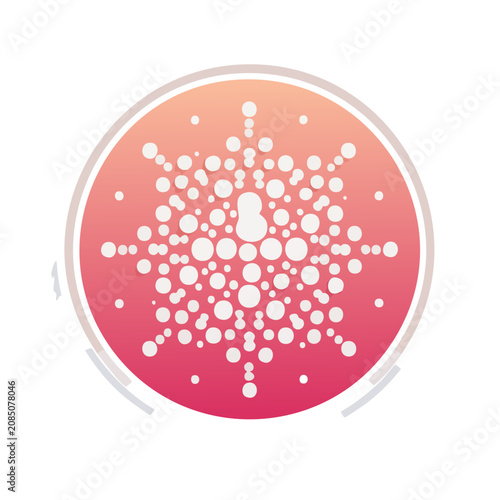 Pink and white bubble radial pattern vector