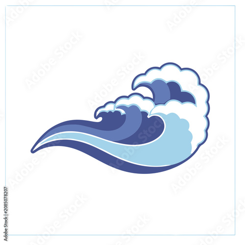 Stylized Blue Wave Illustration