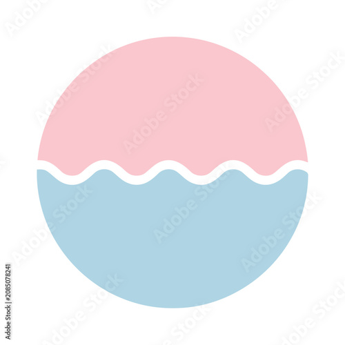 Abstract Circle with Wavy Line