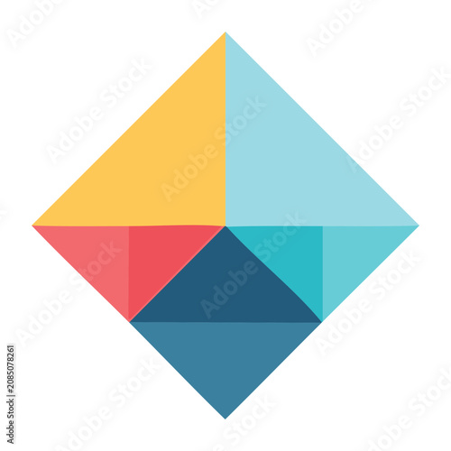 Abstract geometric shape with colorful flat design