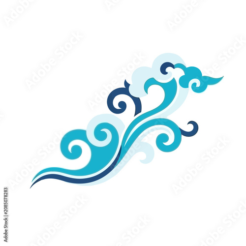 Abstract Blue Swirls and Waves