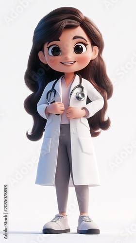 Cartoon female doctor