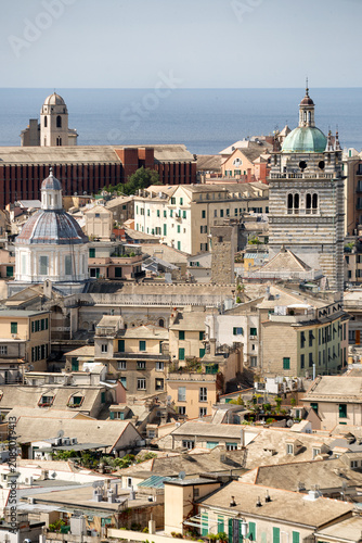 View from the scenic lookout Spianata Castelletto of buildings below