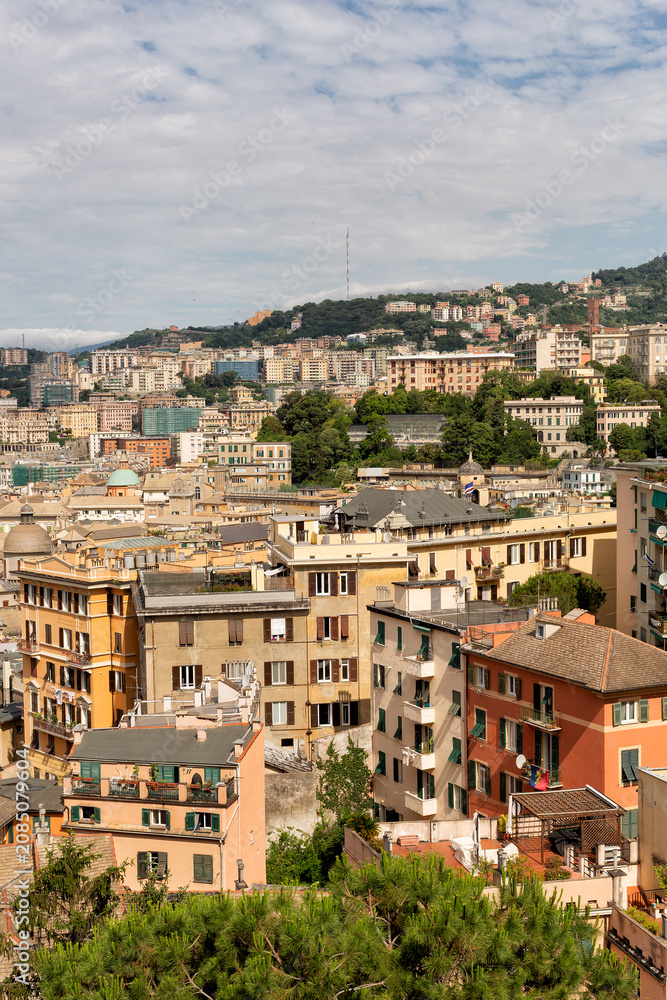Naklejka premium View from the scenic lookout Spianata Castelletto of buildings below