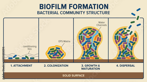 Obraz na płótnie Biofilm Formation Bacterial Community Structure