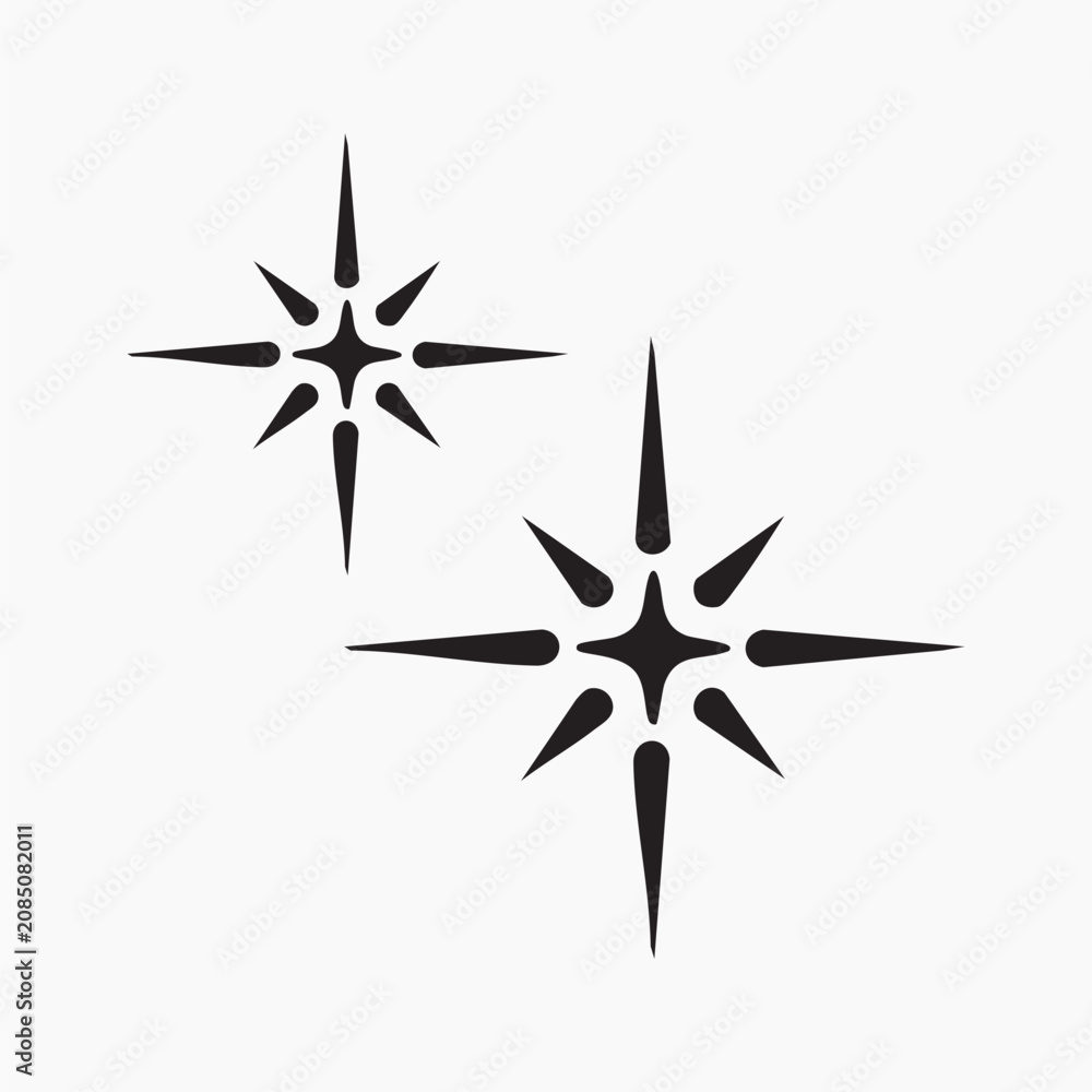 Fototapeta premium Minimalist black star sparkles element vector