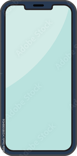 Modern smartphone with a blank screen for mobile application mockup and digital interface design