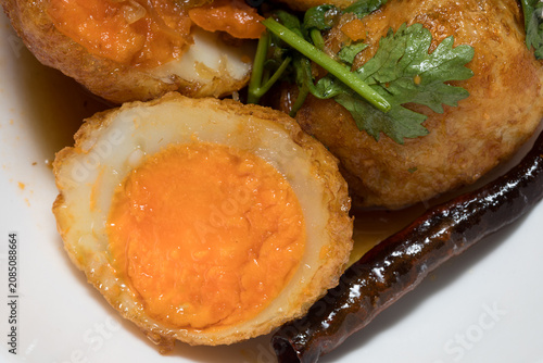 Canvastavla Close-Up of Thai Son-in-Law Eggs (Kai Look Koei), Traditional Sweet and Savory D