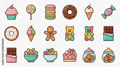 Quadro em tela Sweet Delights Iconic Dessert Collection.