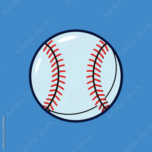 Quadro su tela 3d baseball on blue background