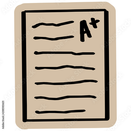 Foto exam paper scrapbook collage, test sheet, report card, school homework, grade do