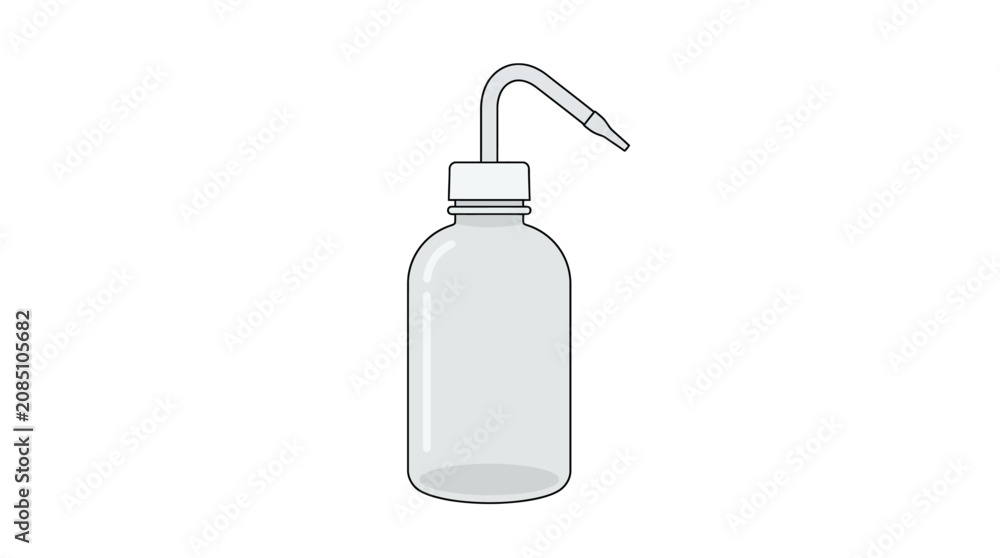 Obraz premium An empty bottle with a nozzle is shown clearly upright.