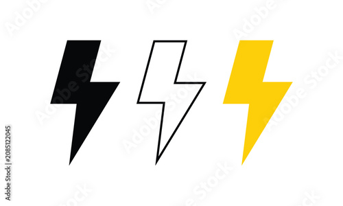 Lightning Bolt Icon Vector Illustration 3D Symbol Design with Arrow Shape Web Button Business Element and Direction Sign Concept