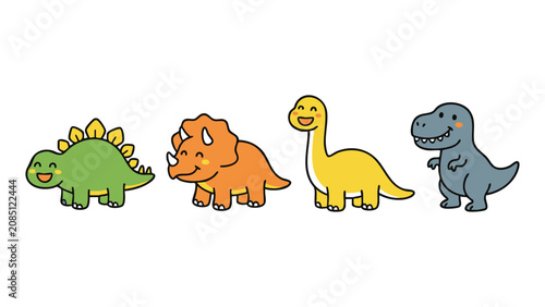 A cute dinosaur character set 