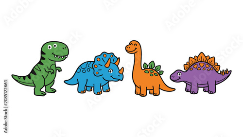 A cute dinosaur character set 