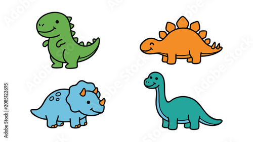 A cute dinosaur character set 