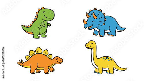 A cute dinosaur character set 