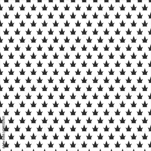 Minimalist seamless geometric pattern featuring rows of abstract crown or grass shapes on a white background.