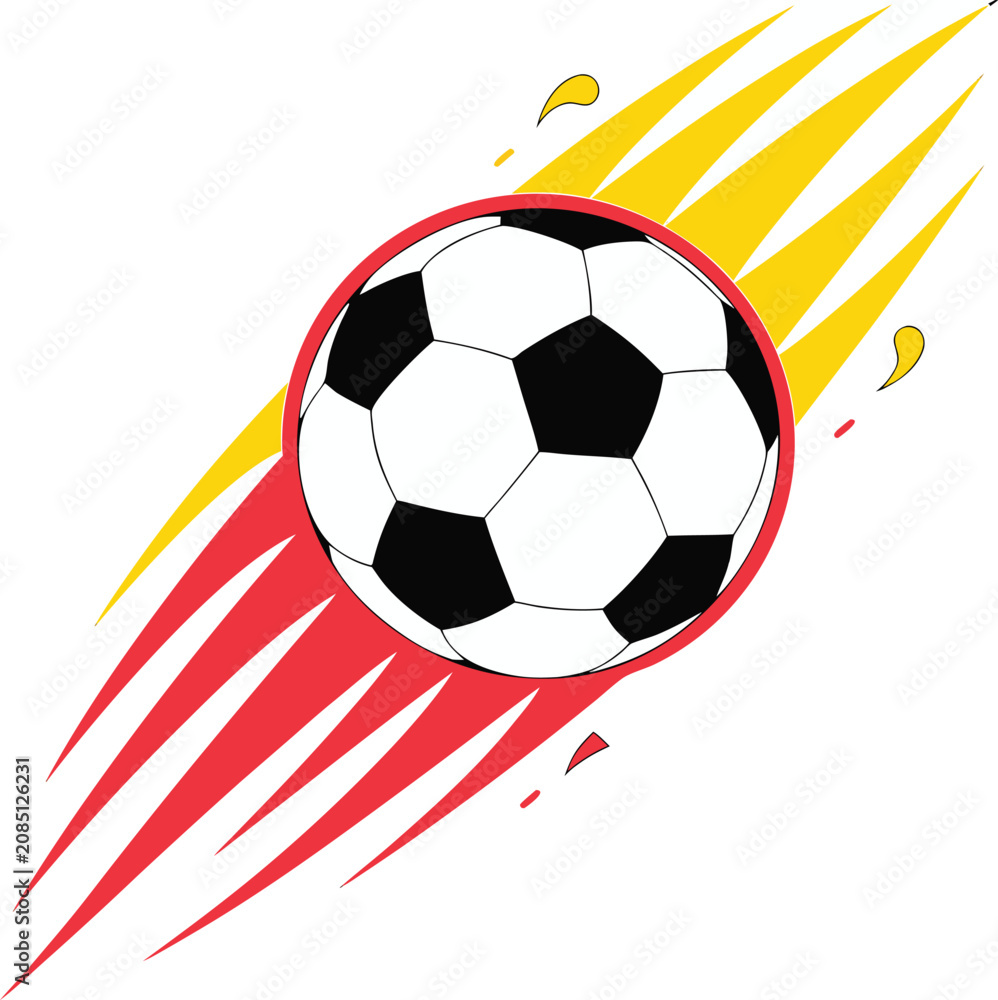 Fototapeta premium Soccer ball, football icon, sports symbol, motion graphics element